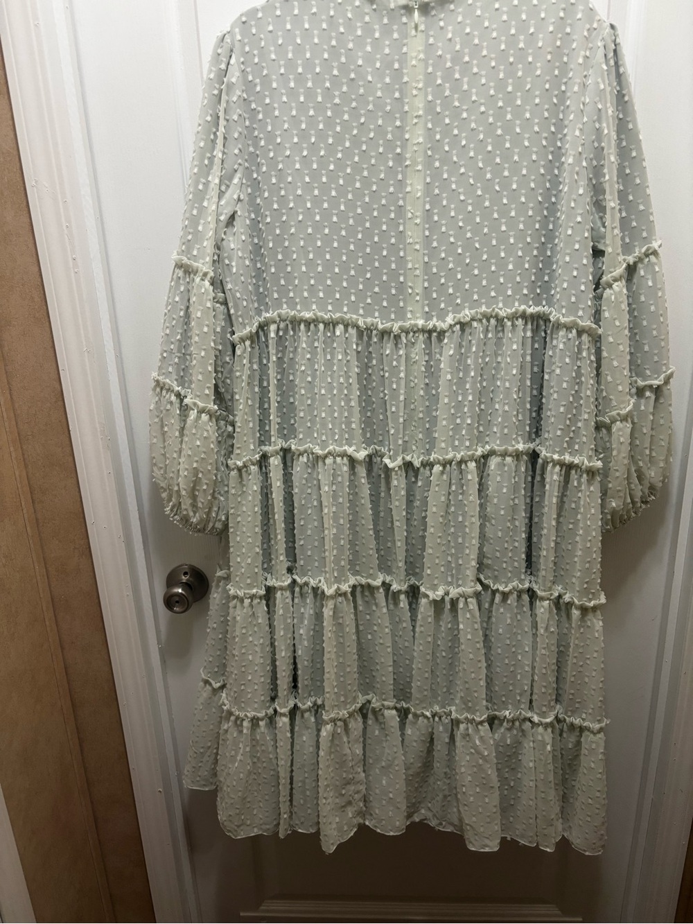 Dainty Jewells Light Sage Tiered Swiss Dot Dress - Picture 5 of 5